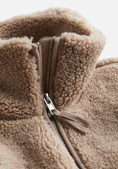 H&M - Zip-through teddy jacket - beige