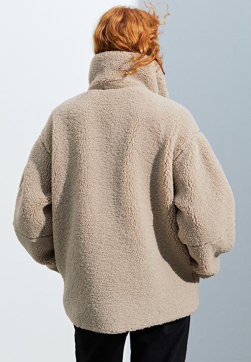H&M - Zip-through teddy jacket - beige