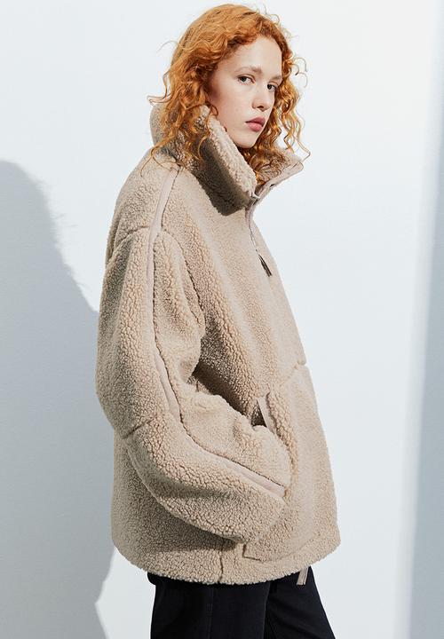 H&M - Zip-through teddy jacket - beige