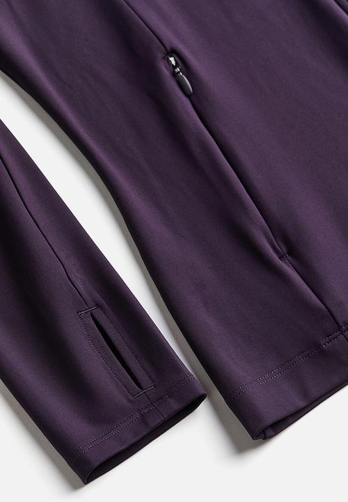 H&M - Softmove™ zip-through sports top - dark plum 