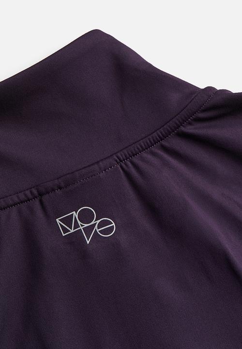 H&M - Softmove™ zip-through sports top - dark plum 