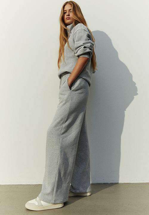H&M - Wide joggers - light grey marl