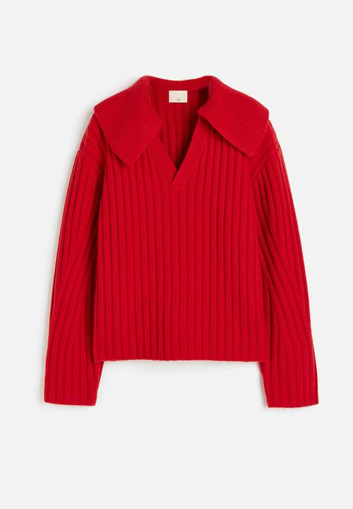 H&M - Collared wool jumper - red