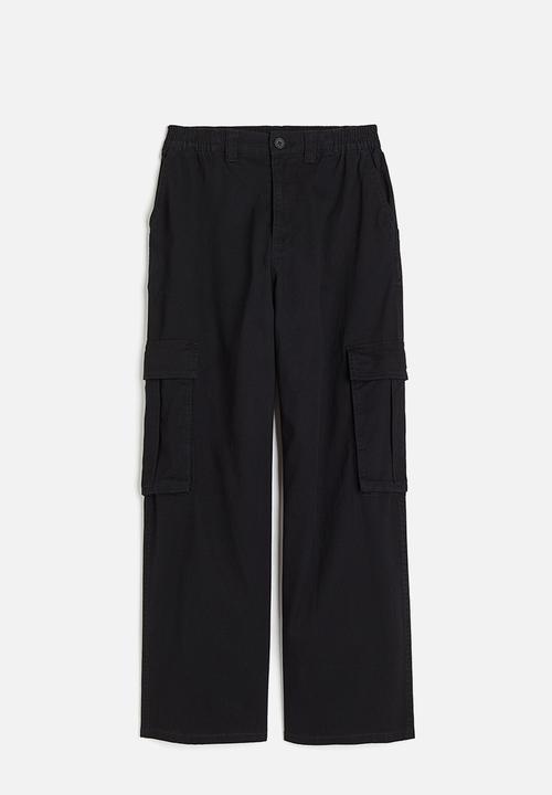 H&M - Twill cargo trousers - black
