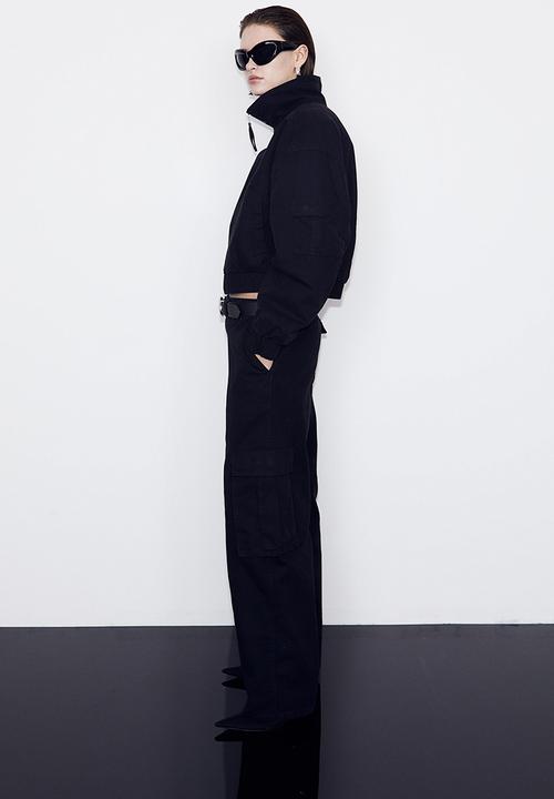 H&M - Twill cargo trousers - black