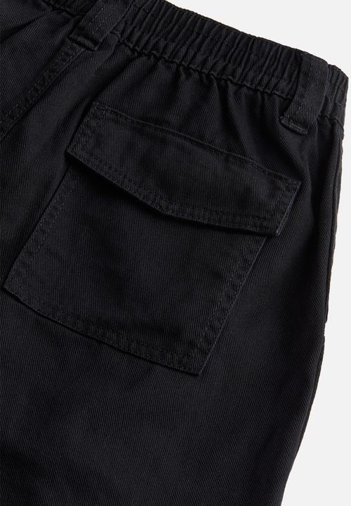 H&M - Twill cargo trousers - black
