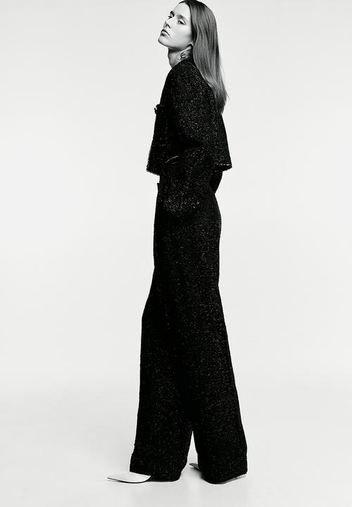 H&M - Shimmering bouclé trousers - black