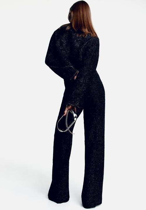 H&M - Shimmering bouclé trousers - black