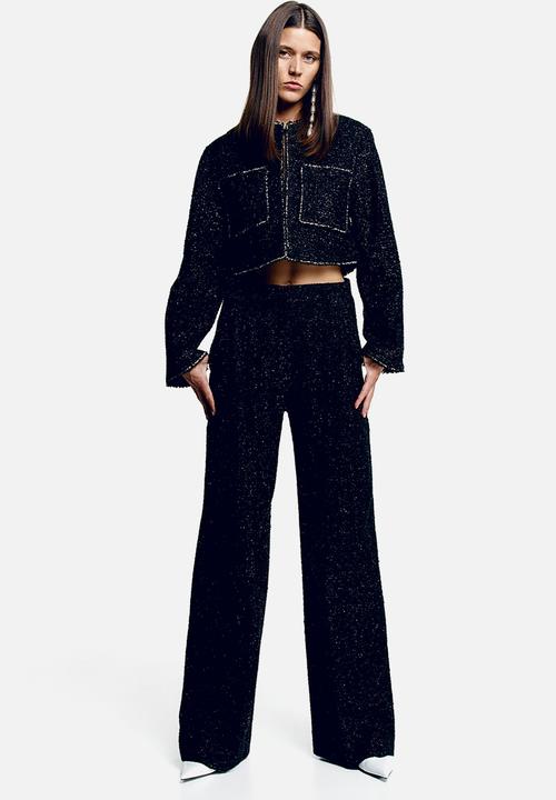 H&M - Shimmering bouclé trousers - black