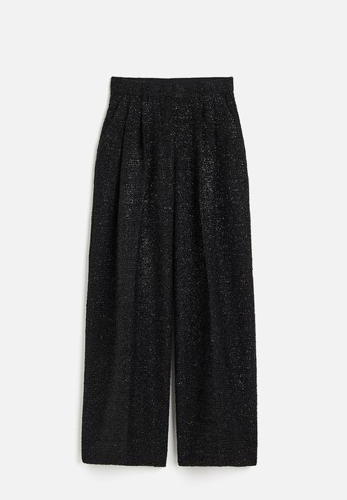 H&M - Shimmering bouclé trousers - black