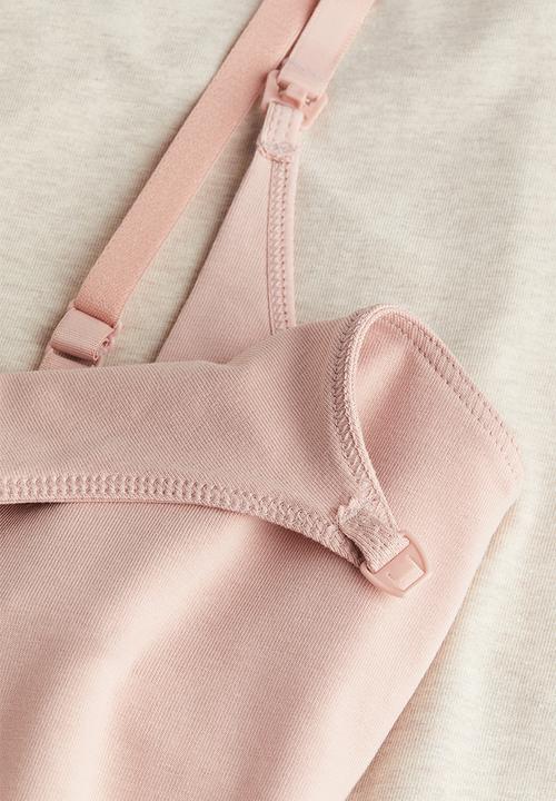 H&M - Mama 2-pack nursing tops - powder pink/light beige 