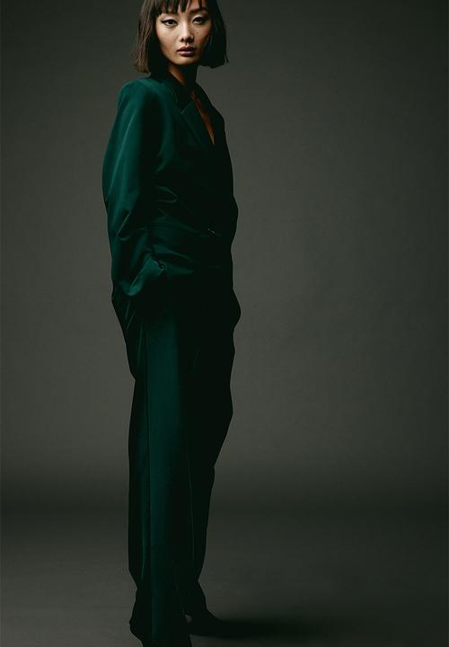 H&M - Tapered trousers - dark green