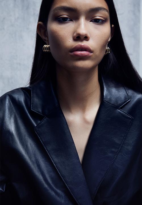 H&M - Oversized coated blazer - black