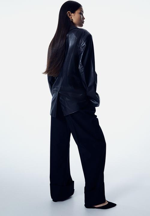 H&M - Oversized coated blazer - black