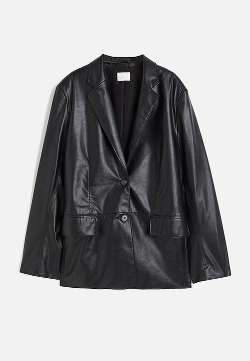 H&M - Oversized coated blazer - black
