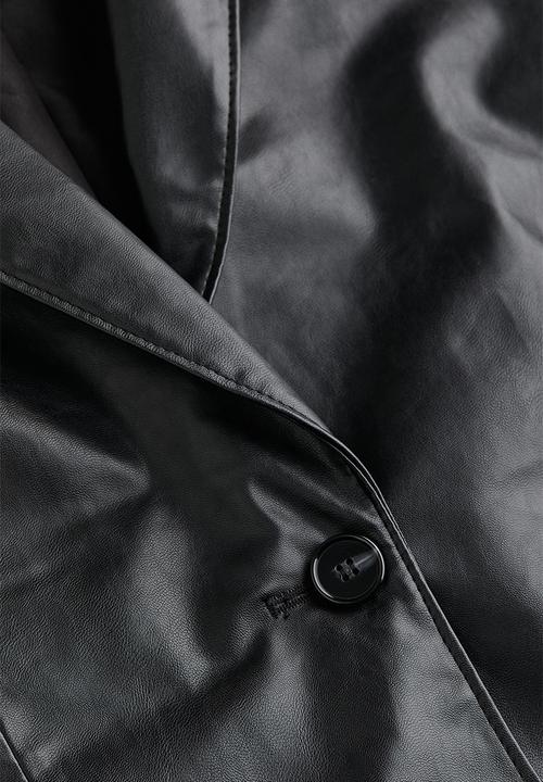 H&M - Oversized coated blazer - black