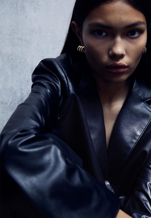 H&M - Oversized coated blazer - black