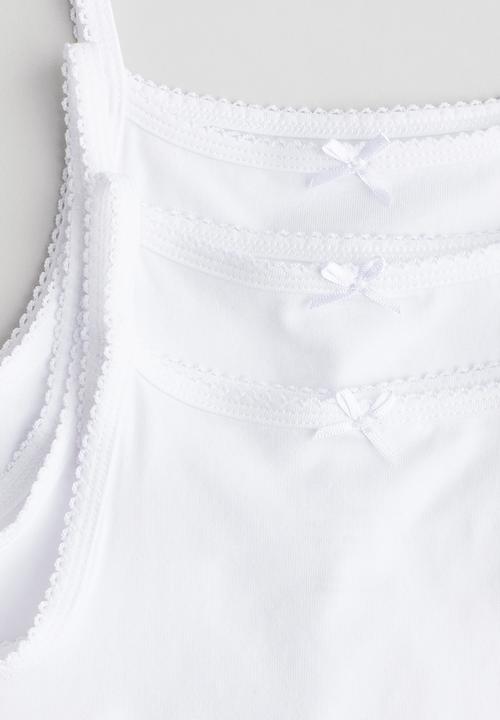 H&M - 3-pack jersey vest tops - white