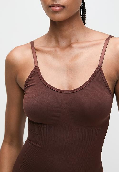 Tessa Design - Tessa sculpt t-shaped bodysuit - coffee