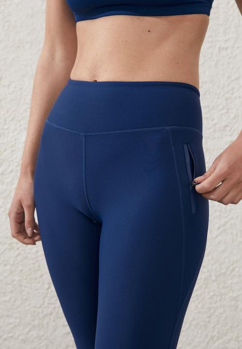 Cotton On - Fleece Lined Full Length Tight - Navy Peony