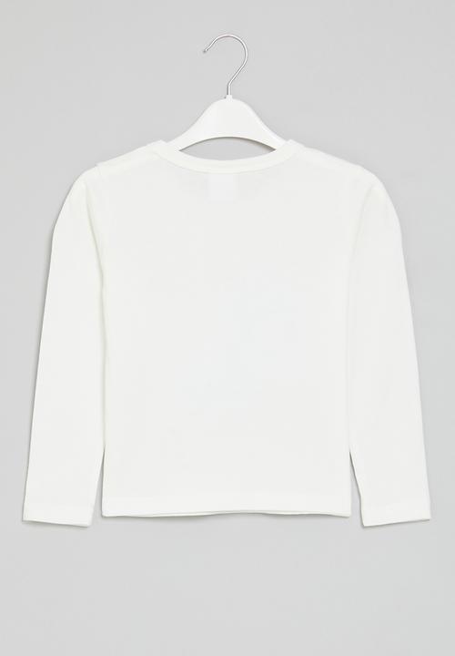 Pop Candy - Applique long sleeve tee - white