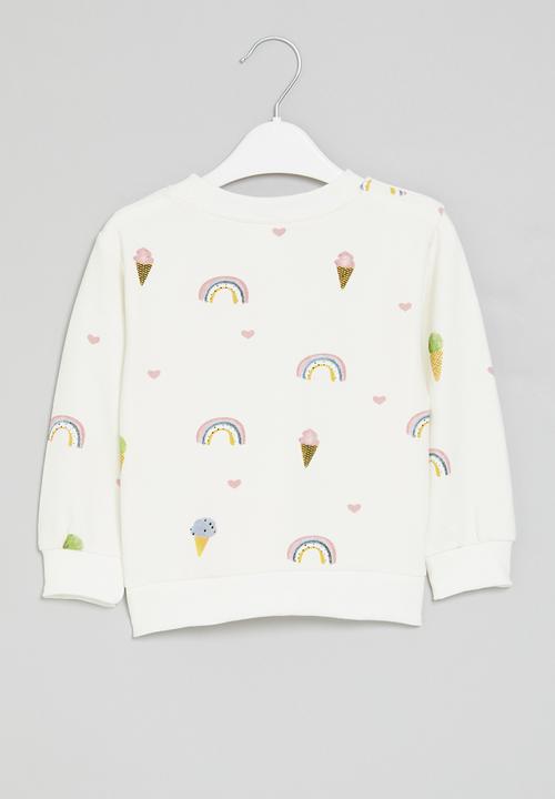 Pop Candy - applique sweat top - white