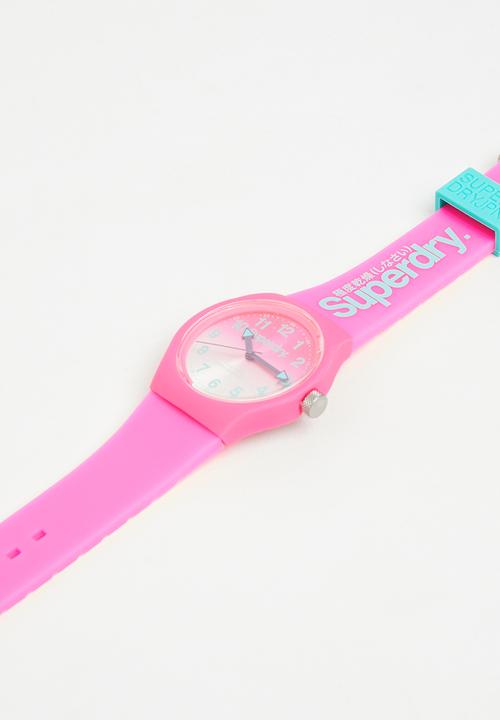 Superdry. - Silicone watch - pink/white