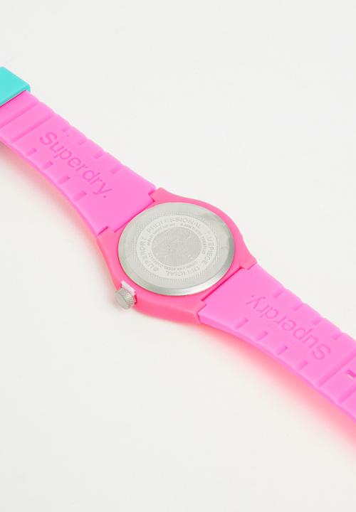Superdry. - Silicone watch - pink/white