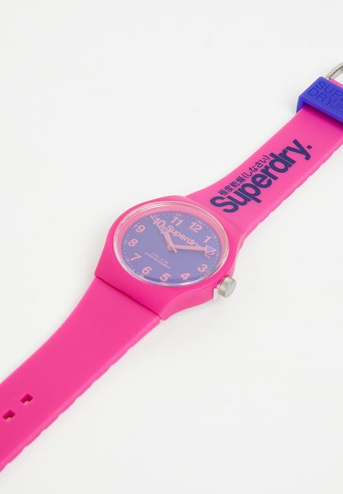 Superdry. - Superdry silicone watch - pink/navy
