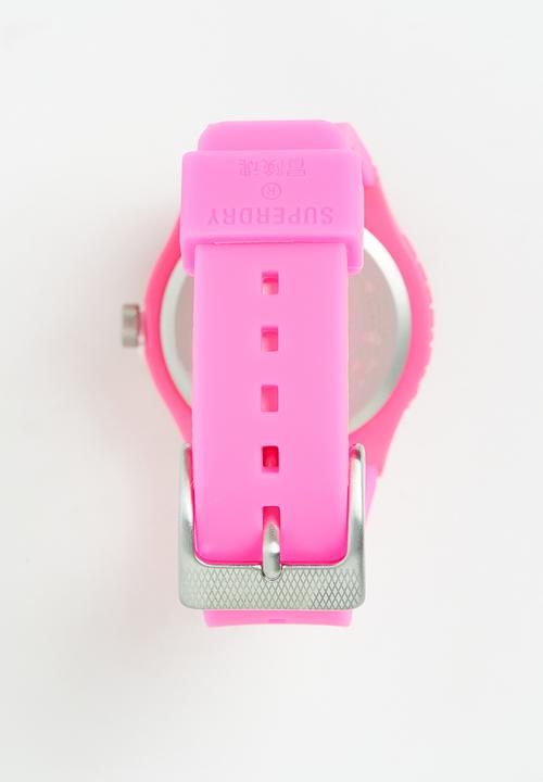 Superdry. - Superdry silicone watch - pink/white
