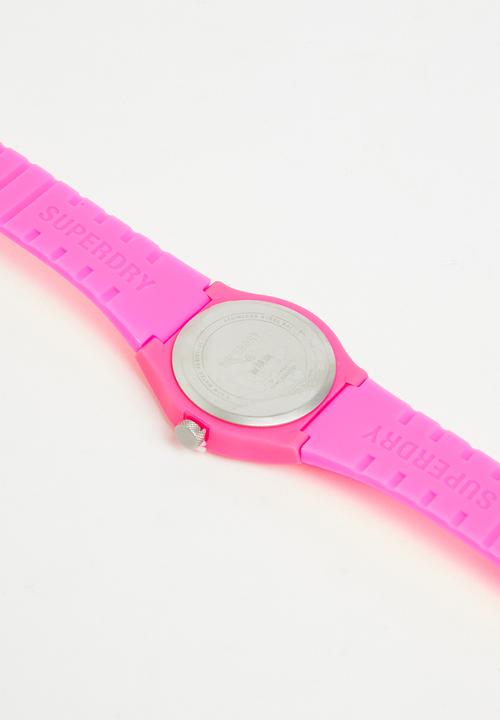 Superdry. - Superdry silicone watch - pink/white