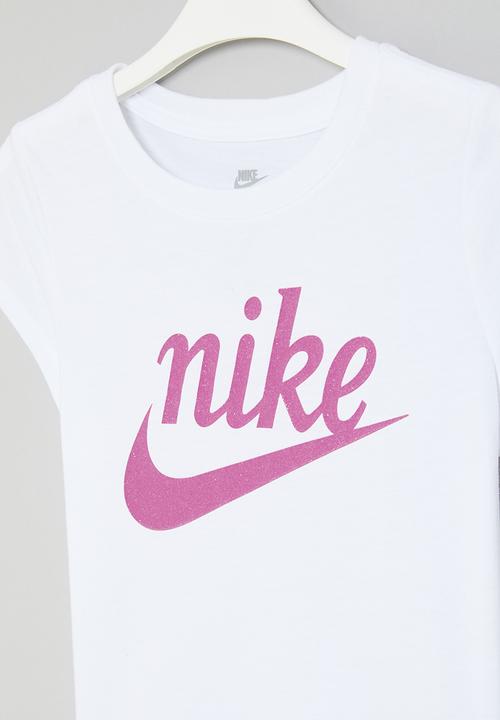 Nike - Nkg script futura short sleeve tee - white & playful pink