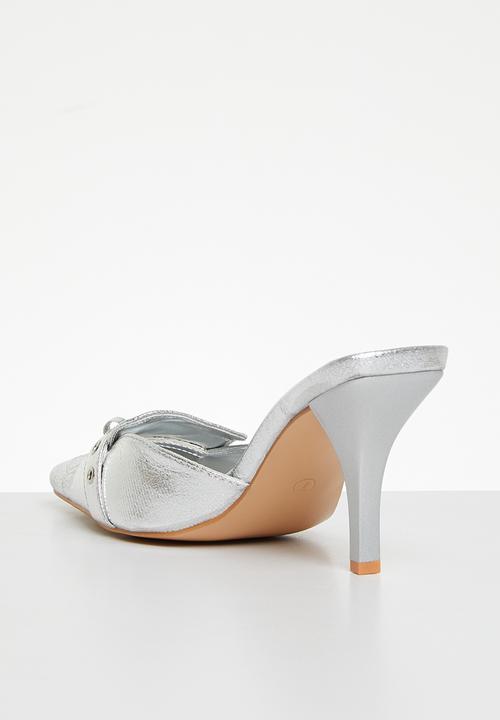 Public Desire - Macchiato heeled mule - silver