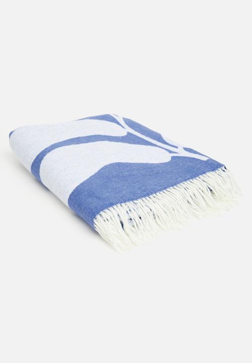 Sixth Floor - Foliage Bed Throw - Blue