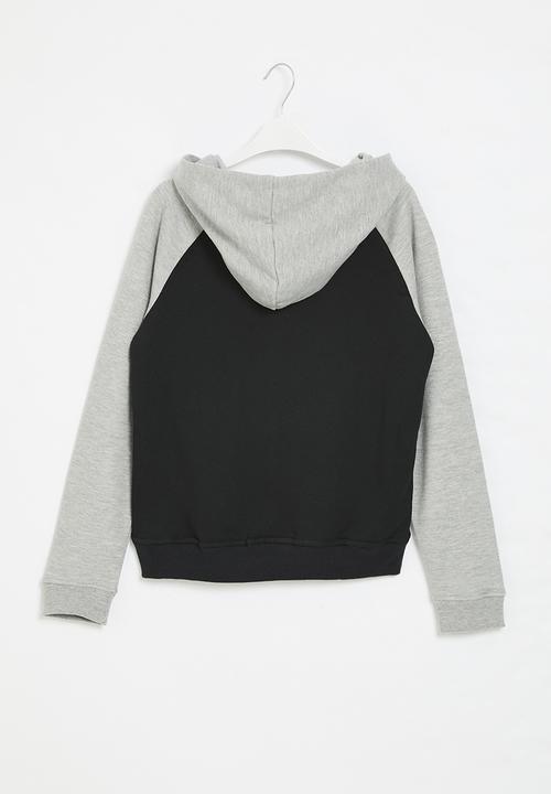 DC - Dc star pilot raglan ph boy hoodie - black & grey heather