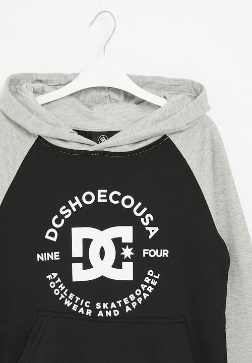 DC - Dc star pilot raglan ph boy hoodie - black & grey heather