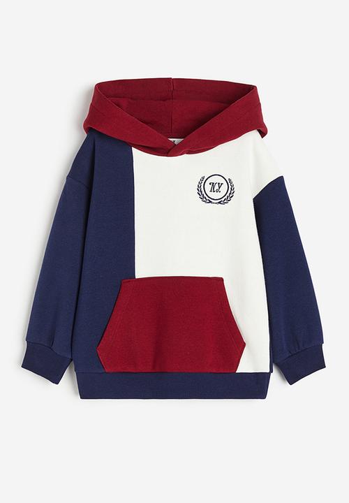 H&M - Printed hoodie - dark blue block-coloured 