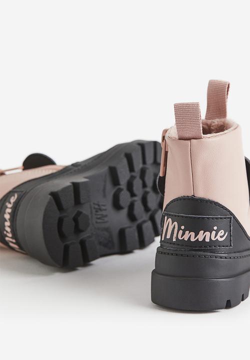 H&M - Warm-lined boots - dusty pink minnie mouse