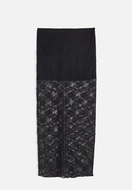 H&M - Ribbed pencil skirt - black