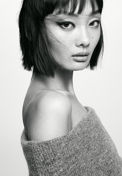 H&M - Rib-knit off-the-shoulder jumper - grey