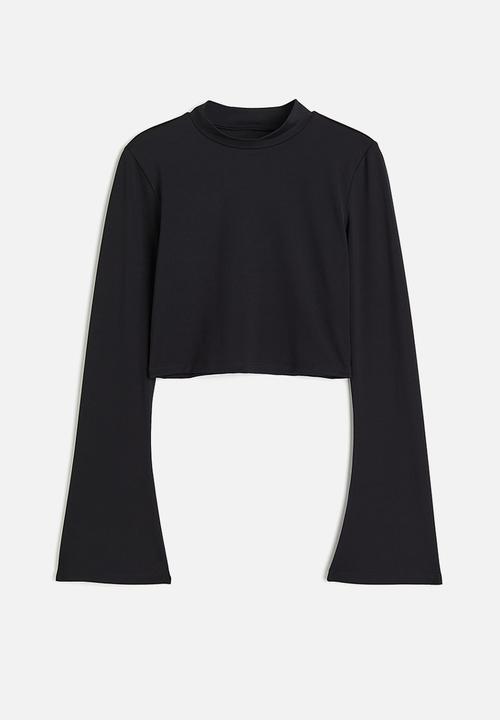 H&M - Softmove™ cropped sports top - black