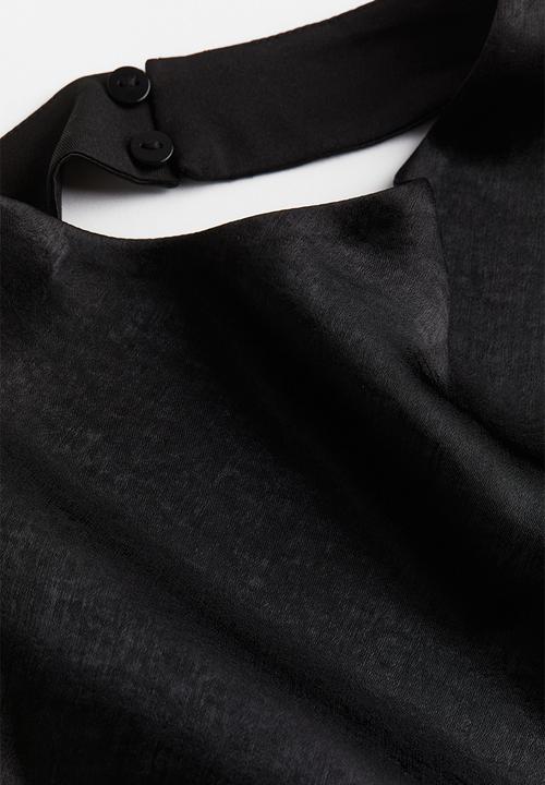 H&M - Satin halterneck top - black