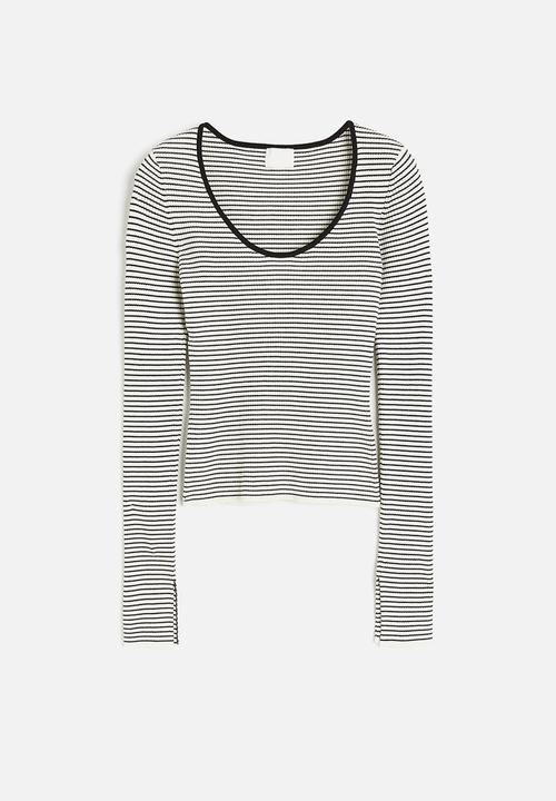 H&M - Rib-knit top - white multi