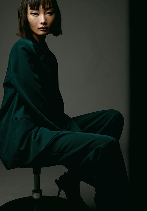 H&M - Double-breasted blazer - dark green 
