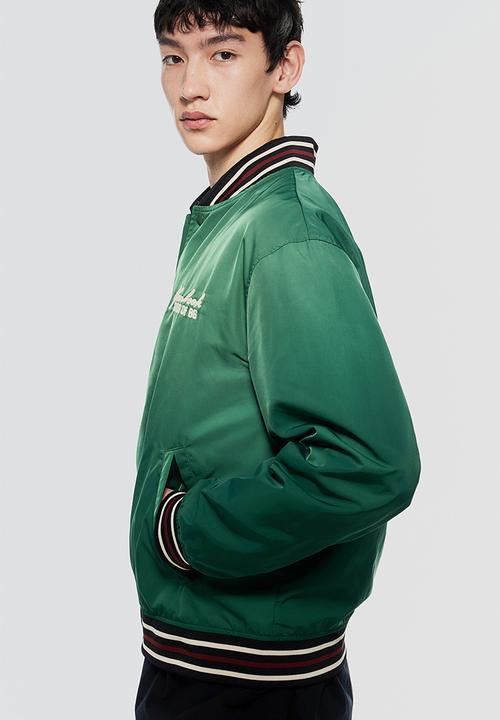 H&M - Regular fit satin baseball jacket - green, multi