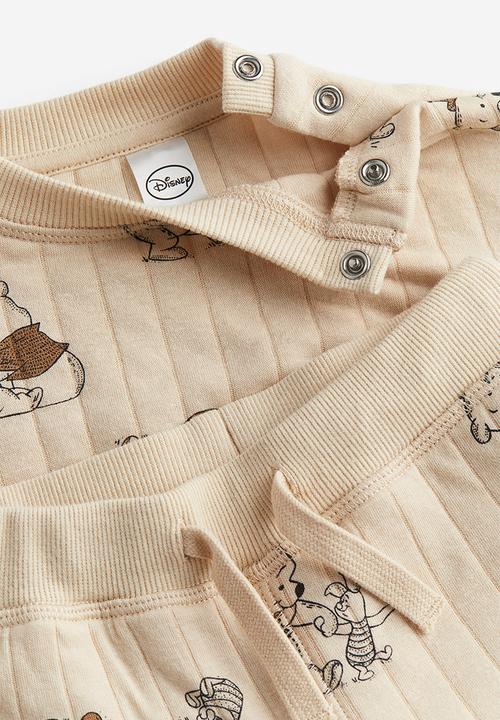 H&M - 2-Piece patterned sweatshirt set - beige