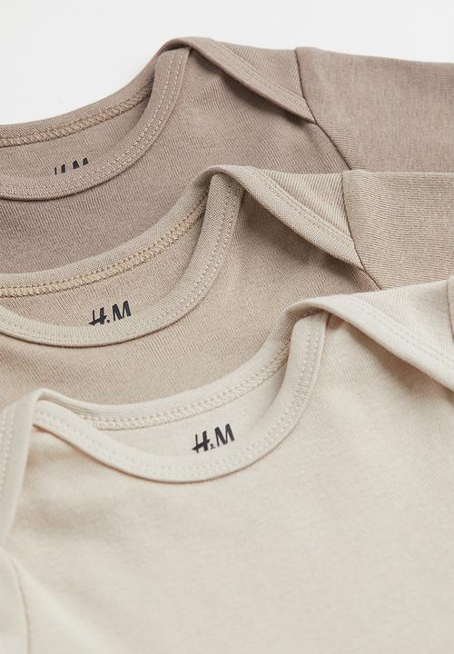 H&M - 5-Pack cotton bodysuits - beige & white