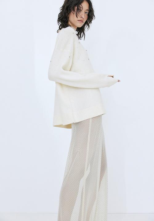 H&M - Beaded jumper - white, multi