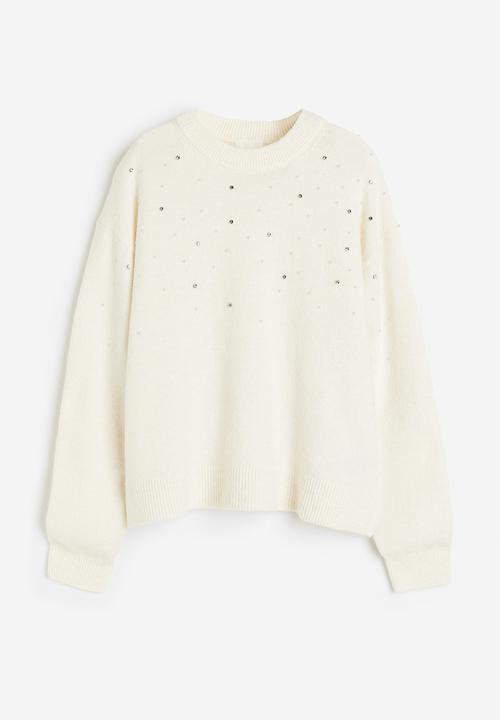 H&M - Beaded jumper - white, multi