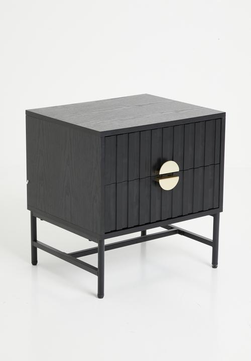 Sixth Floor - Moore bedside table-Black & Gold